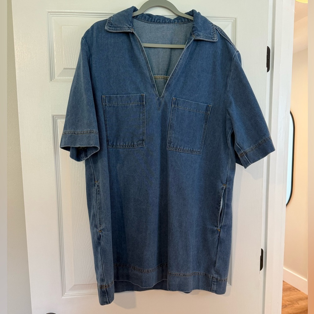 Blue Denim Mini Dress - Picture 3 of 3